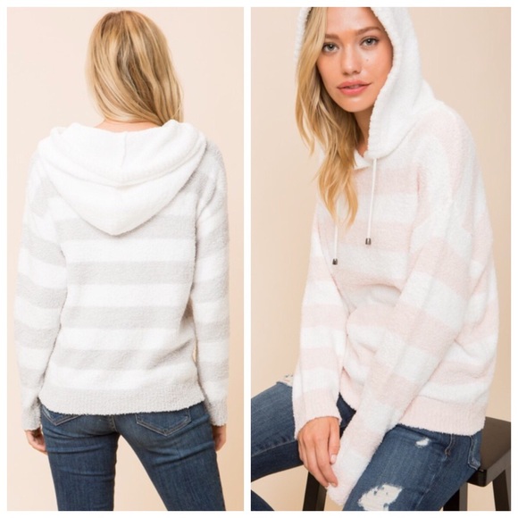 New oatmeal striped hoodie - Picture 4 of 4